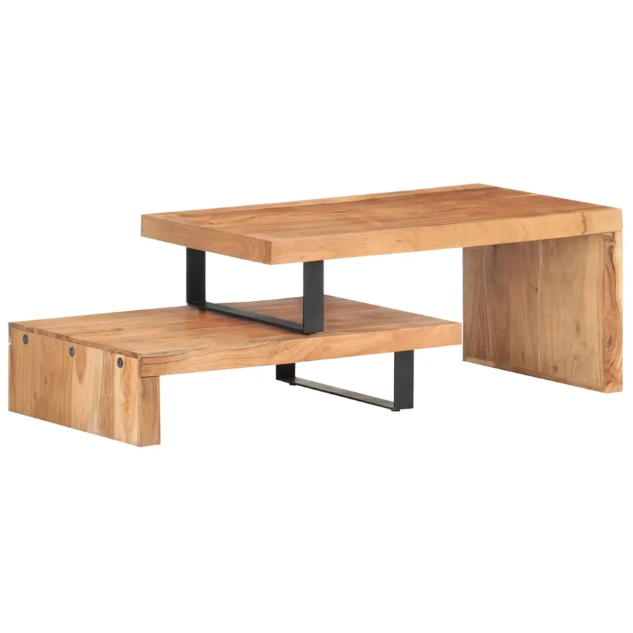 Ensemble de 2 tables basses Bois d'acacia massif - 9