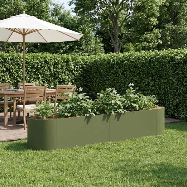 Jardin surélevé Vert olive 220 x 40 x 40 cm Acier