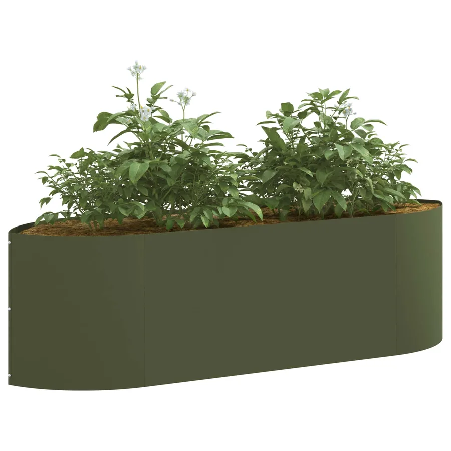 Jardin surélevé Vert olive 140 x 40 x 40 cm Acier - 3