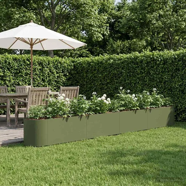 Jardin surélevé Vert olive 380 x 40 x 40 cm Acier