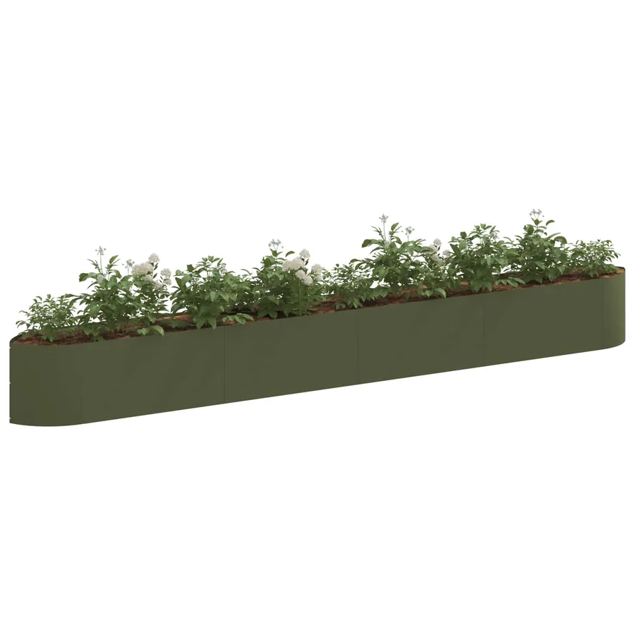 Jardin surélevé Vert olive 380 x 40 x 40 cm Acier - 3