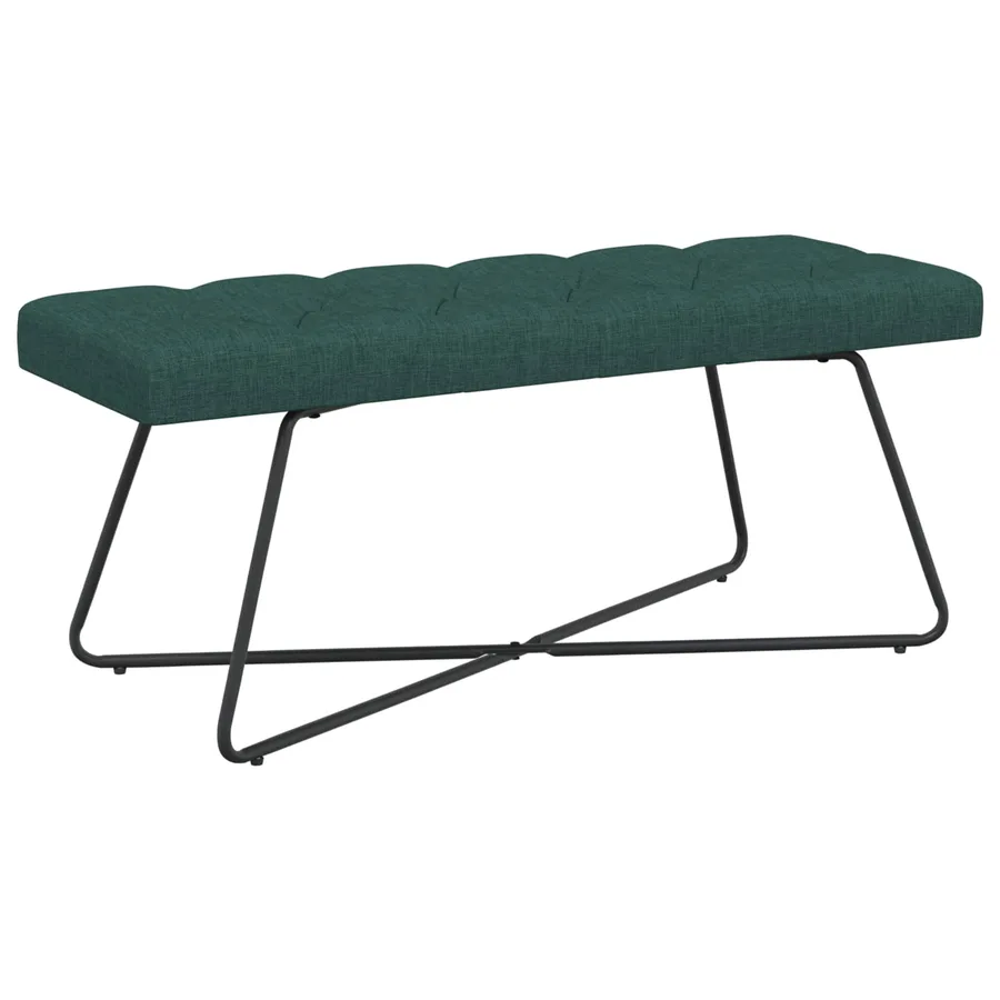 Banc avec capitonnage bouton Vert foncé 110 x 40 x 46 cm Tissu - 2