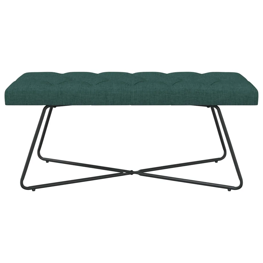 Banc avec capitonnage bouton Vert foncé 110 x 40 x 46 cm Tissu - 5
