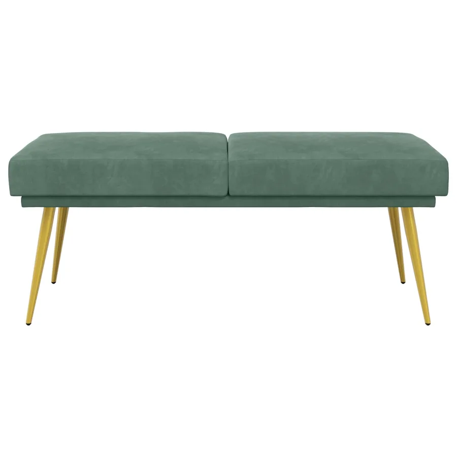 Banc à double couche Vert Mer 120 x 45 x 46 cm Velours - 5
