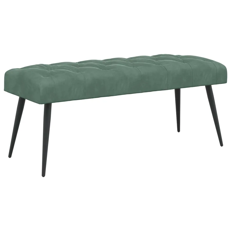 Banc avec capitonnage bouton Vert Mer 110 x 40 x 46 cm Velours - 2