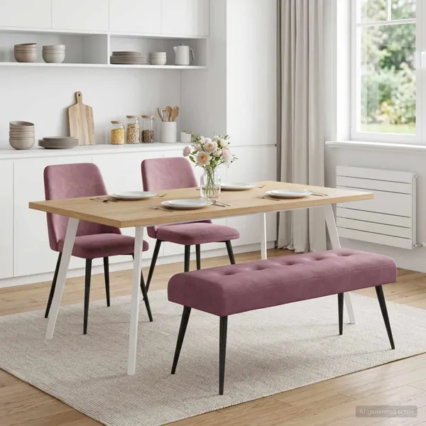 Banc avec capitonnage bouton Pourpre 110 x 40 x 46 cm Velours