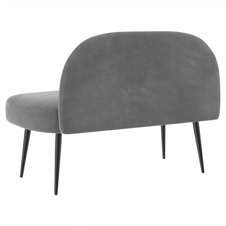 Banc rembourré avec dossier Gris foncé 110 x 60 x 76 cm Velours - 4