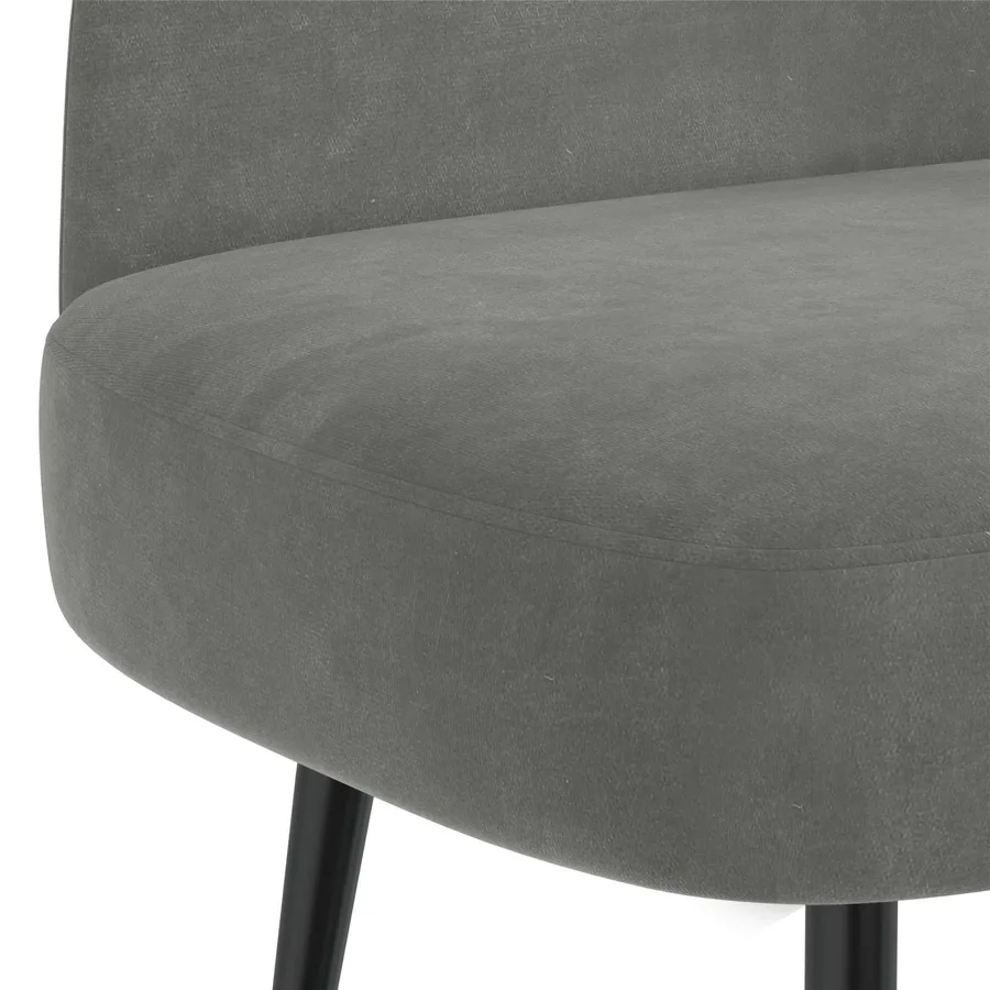 Banc rembourré avec dossier Gris foncé 110 x 60 x 76 cm Velours - 5