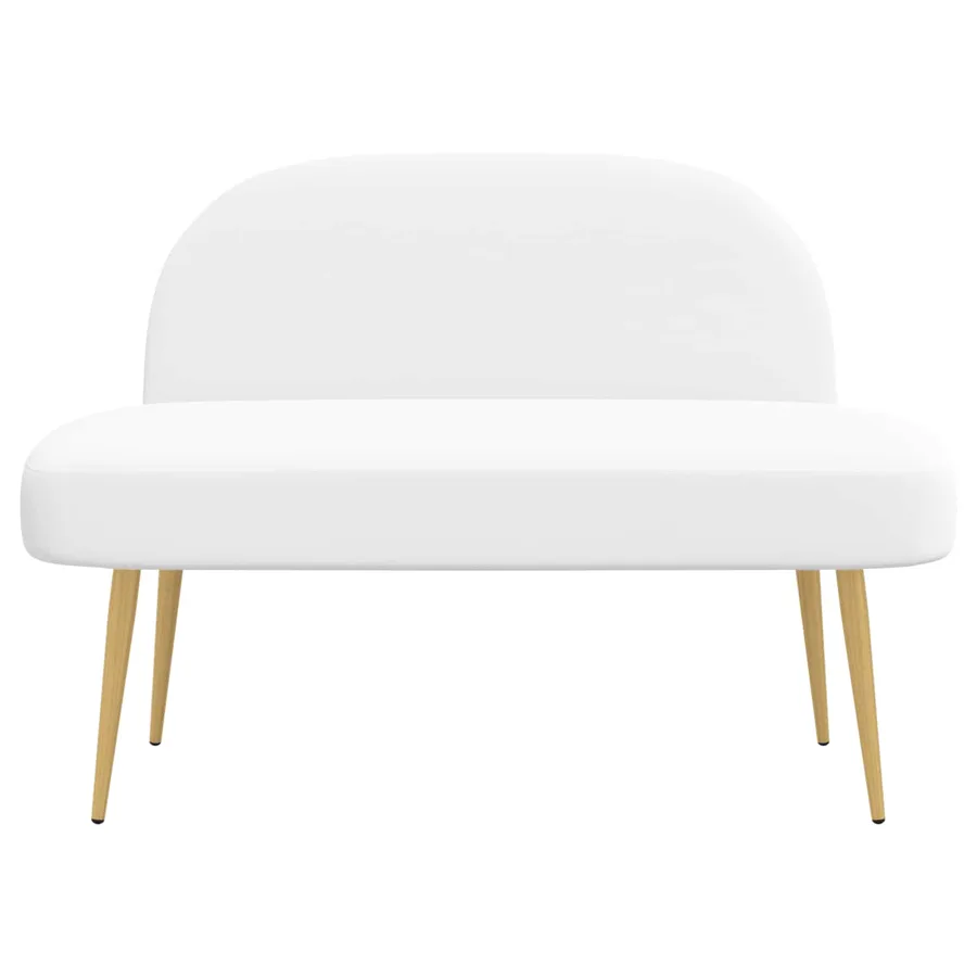 Banc rembourré avec dossier Blanc 110 x 60 x 76 cm Polyester - 3