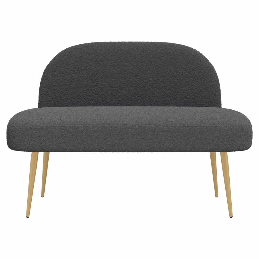 Banc rembourré avec dossier Gris foncé 110 x 60 x 76 cm Bouclé - 3