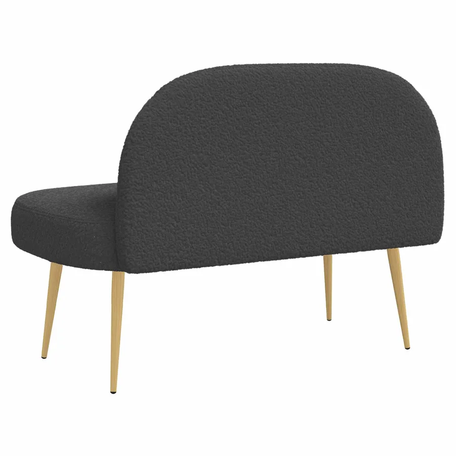 Banc rembourré avec dossier Gris foncé 110 x 60 x 76 cm Bouclé - 4