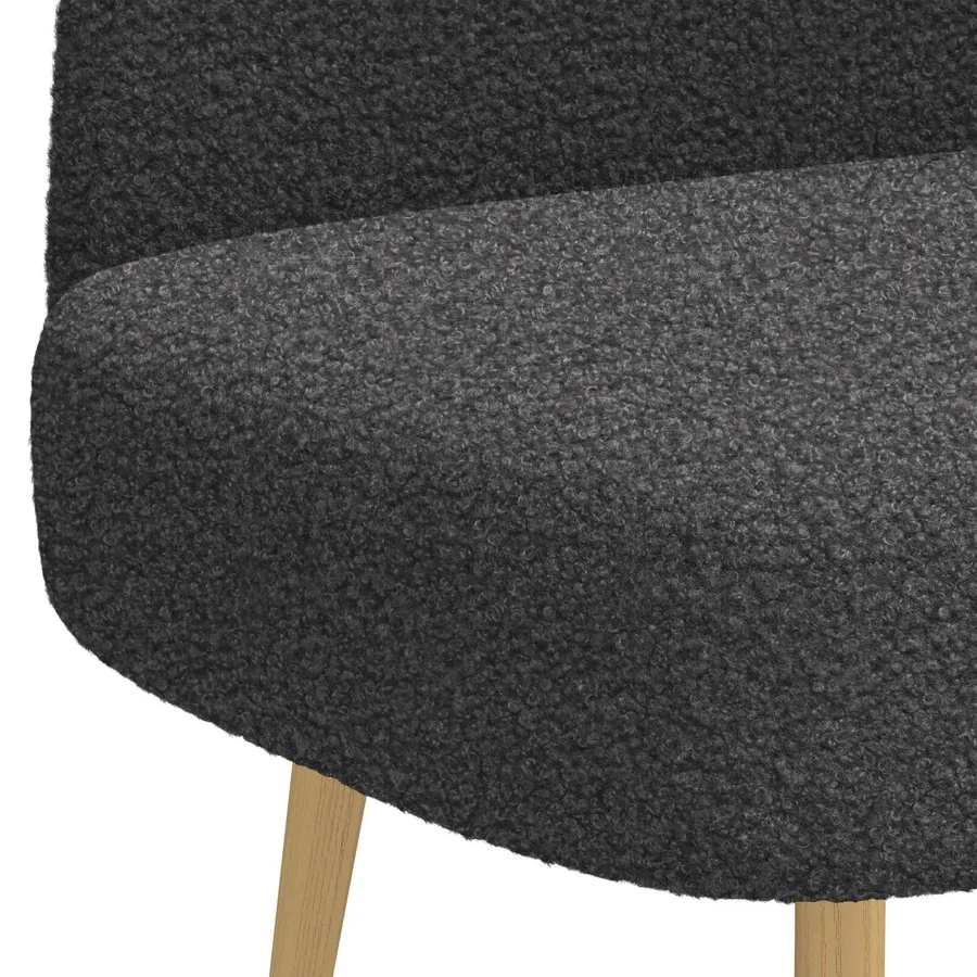Banc rembourré avec dossier Gris foncé 110 x 60 x 76 cm Bouclé - 5
