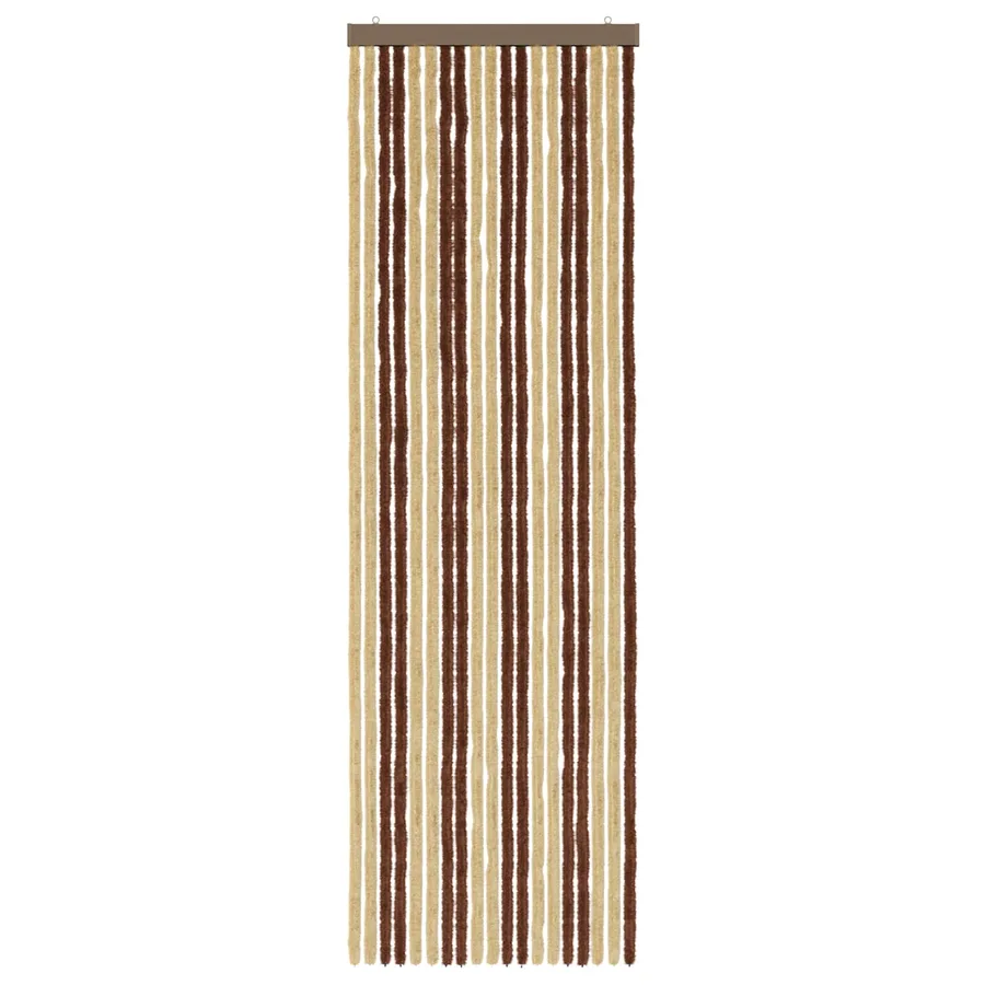 Rideau anti-insectes en chenille Marron et beige 56 x 185 cm - 3
