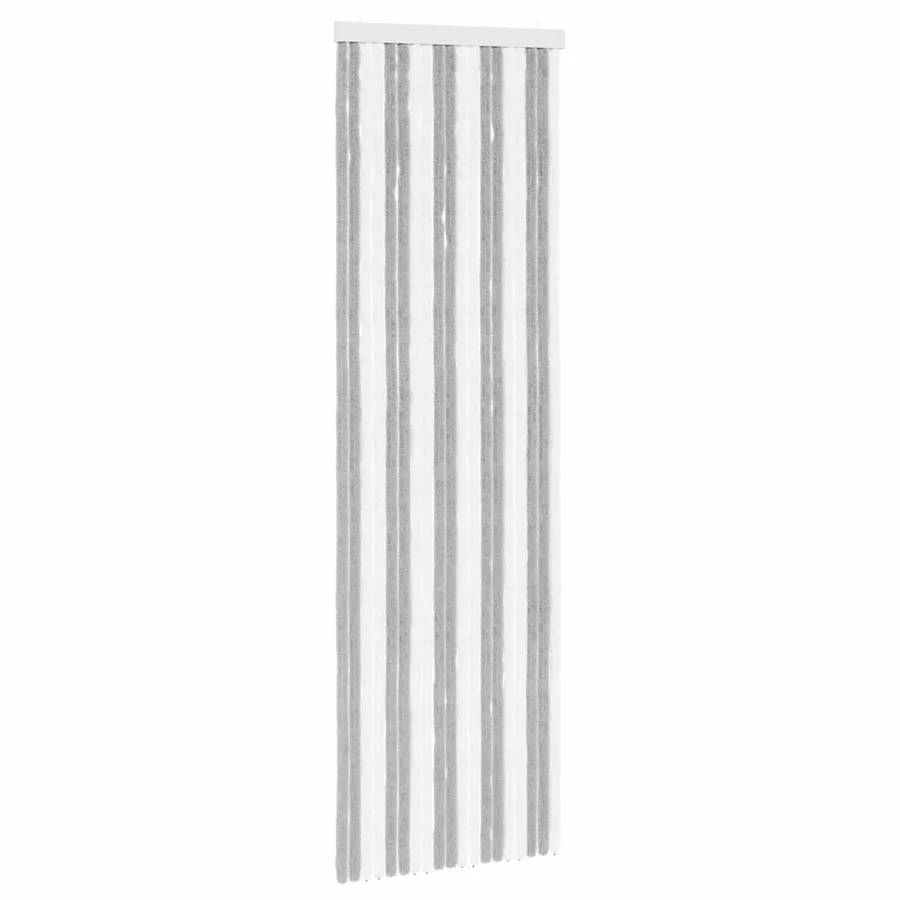 Rideau anti-insectes en chenille Gris et blanc 56 x 185 cm - 2