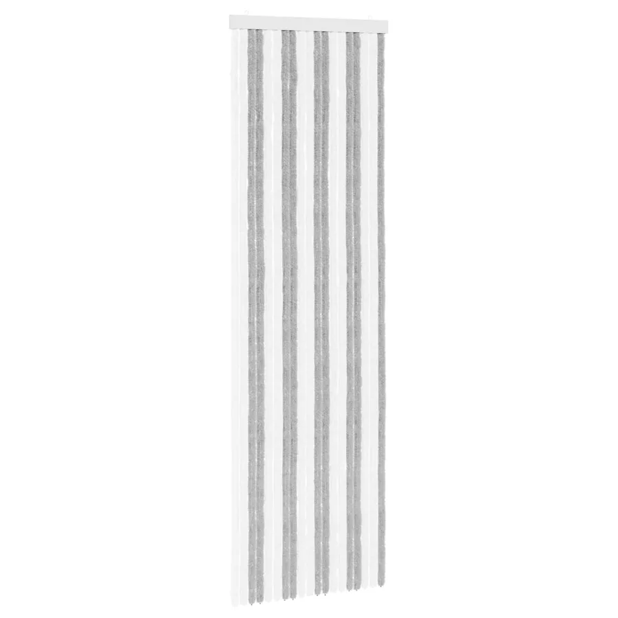 Rideau anti-insectes en chenille Gris et blanc 56 x 185 cm - 3