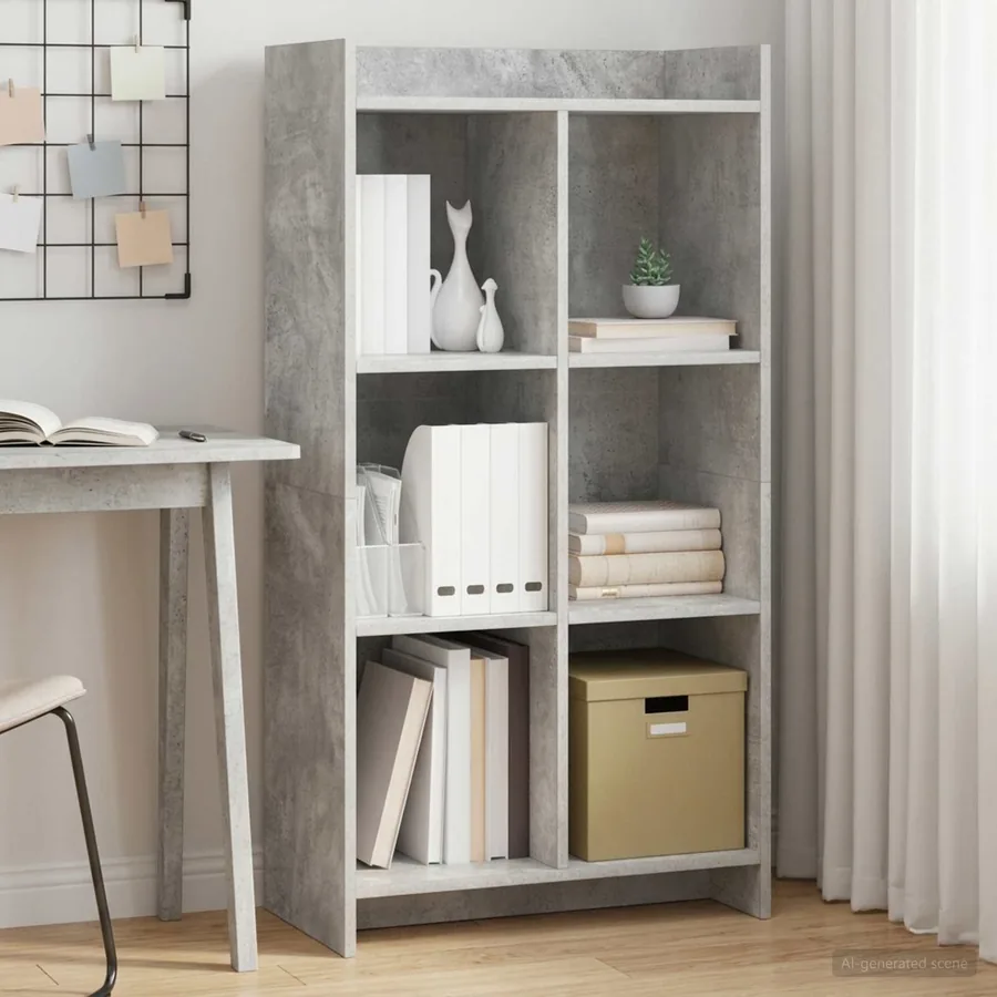 Bibliothèque Gris Béton 59 x 30 x 111 cm Bois d'ingénierie