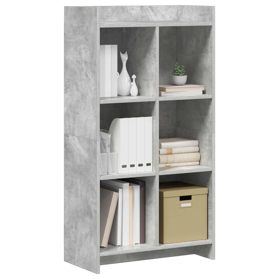 Bibliothèque Gris Béton 59 x 30 x 111 cm Bois d'ingénierie - 3