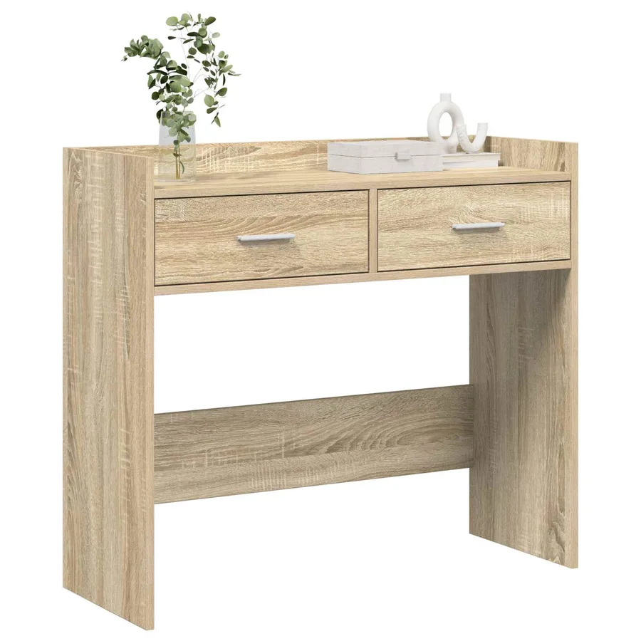 Table console Chêne Sonoma 90 x 35 x 80 cm Bois d'ingénierie - 2