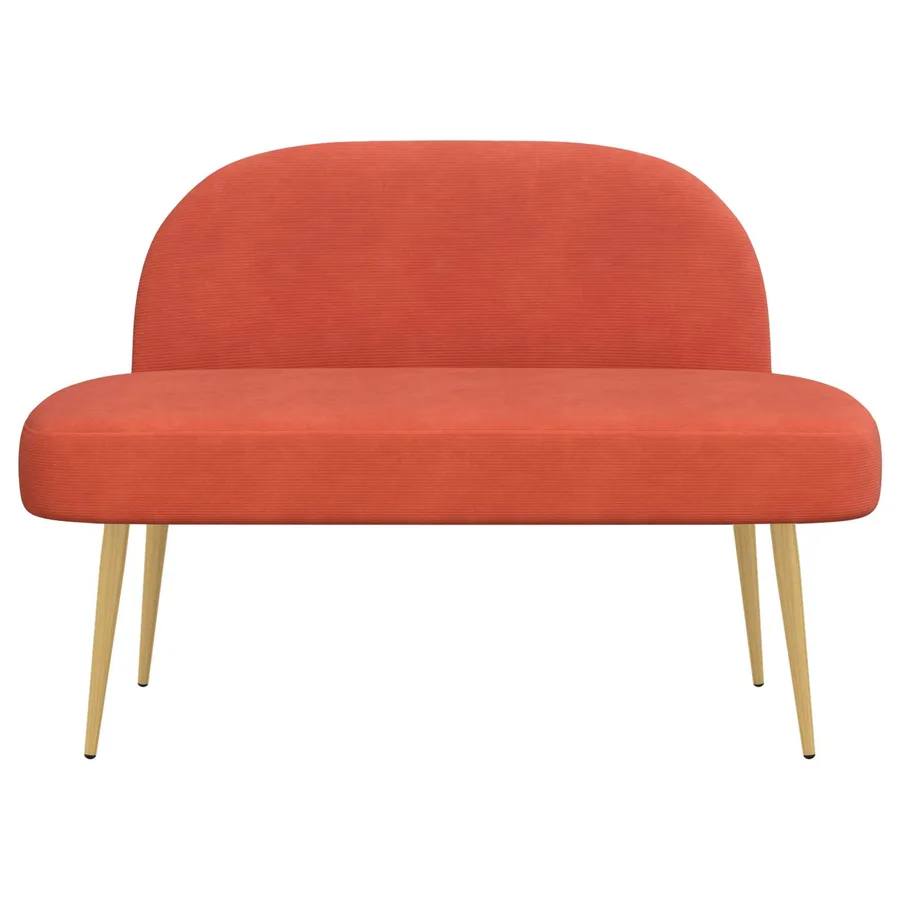 Banc rembourré avec dossier Rouge orange 110 x 60 x 76 cm - 3
