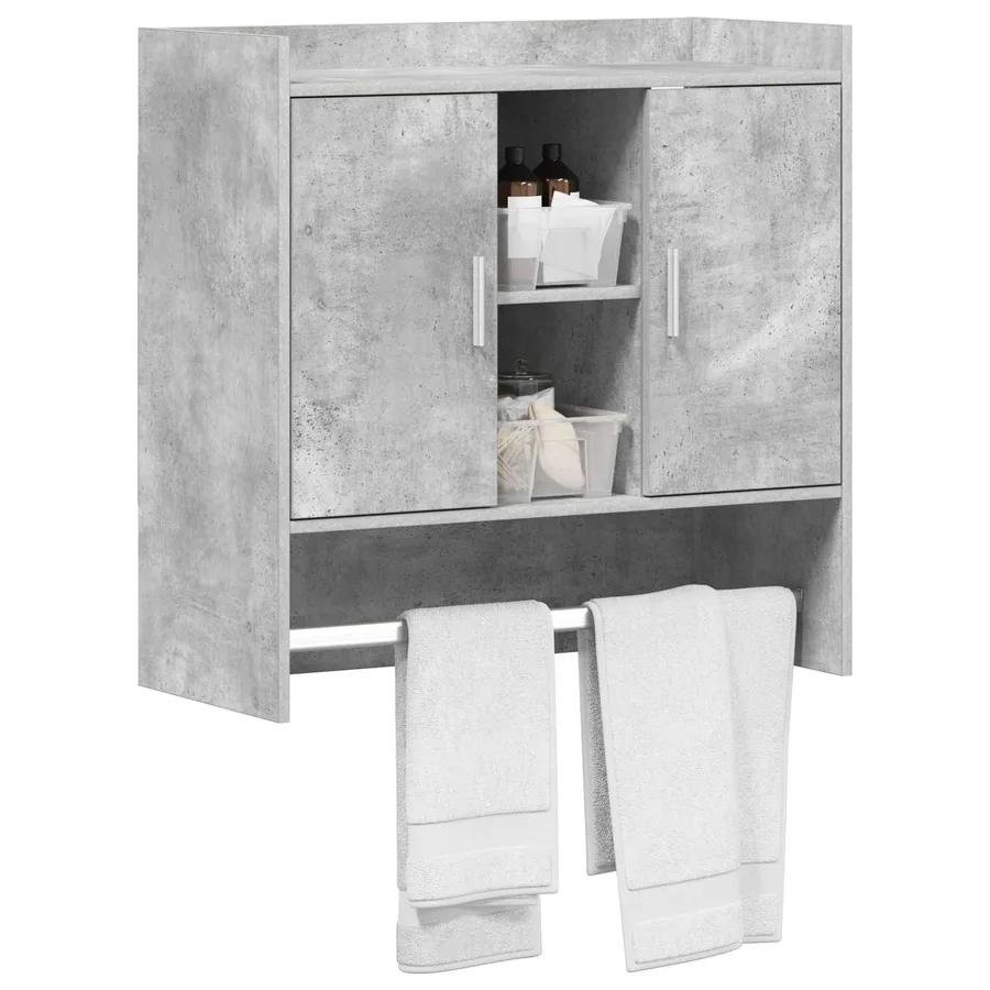 Étagère Murale Montage mural Gris béton 80 x 36 x 80 cm - 3