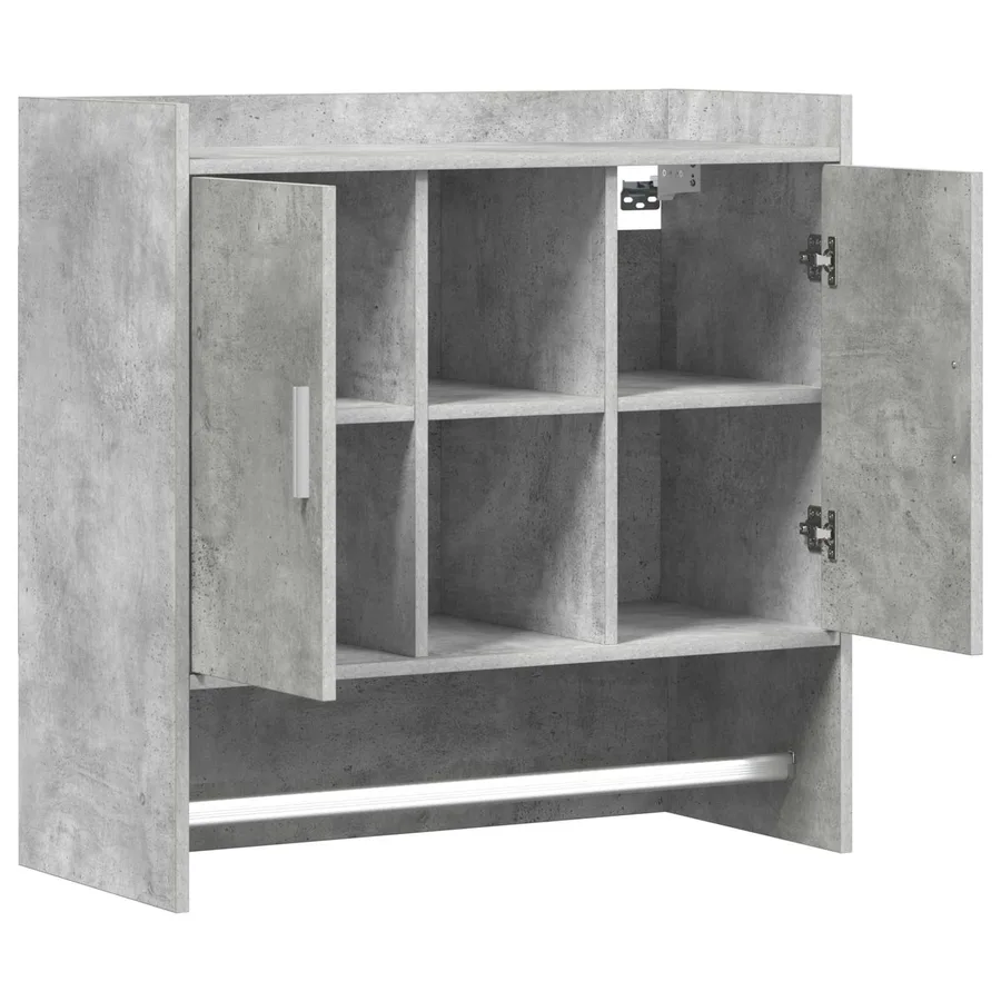 Étagère Murale Montage mural Gris béton 80 x 36 x 80 cm - 4