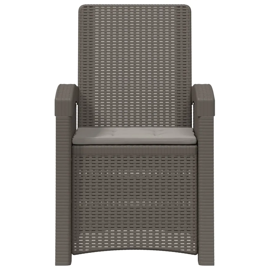 Chaise de jardin inclinable imitant le rotin 2 pcs Gris clair - 5