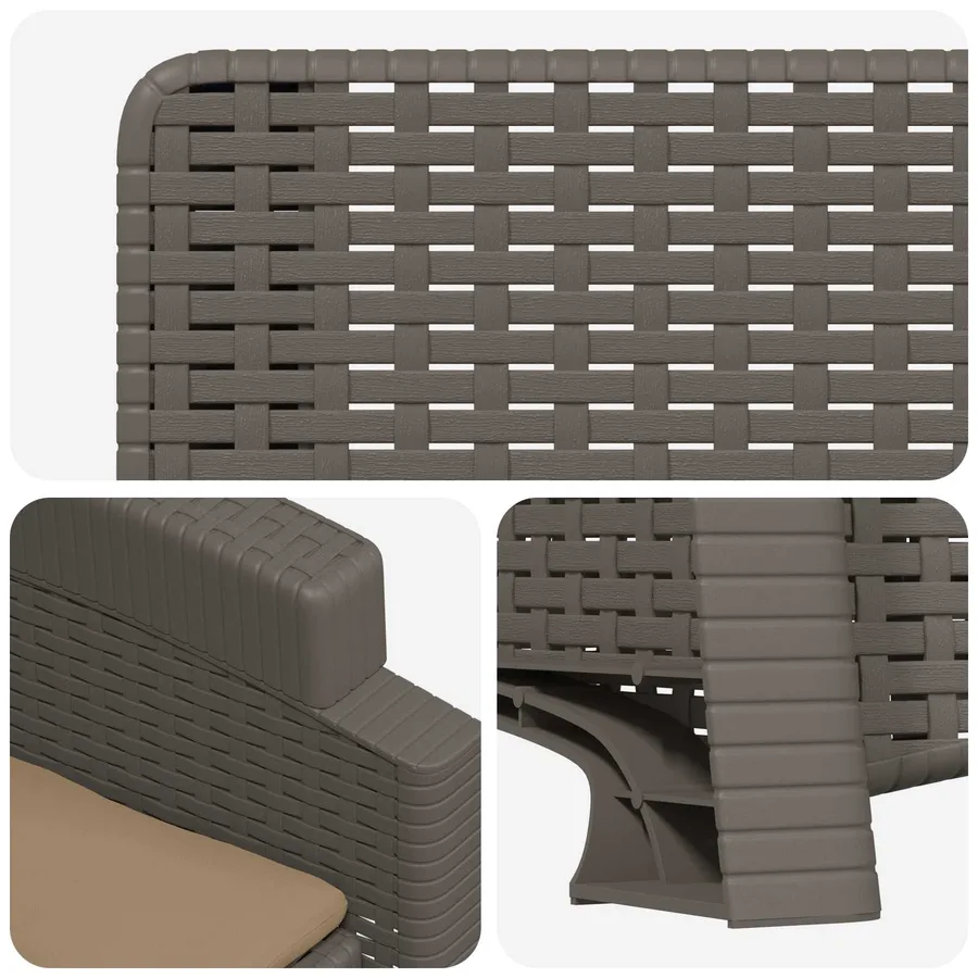 Chaise de jardin inclinable imitant le rotin 2 pcs PP - 104