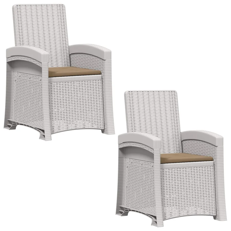Chaise de jardin inclinable imitant le rotin 2 pcs PP - 144
