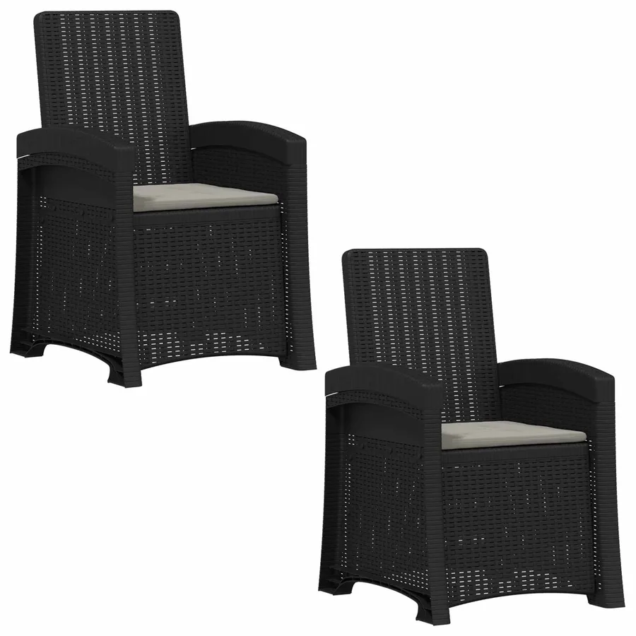 Chaise de jardin inclinable imitant le rotin 2 pcs PP - 2
