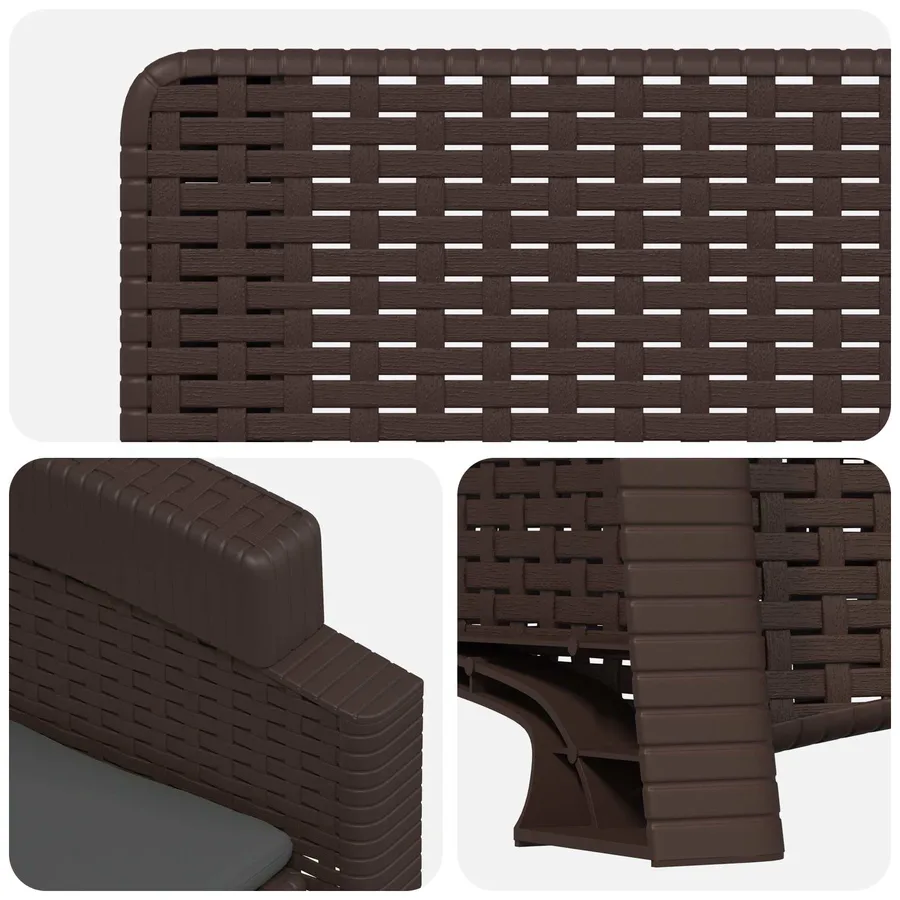 Chaise de jardin inclinable imitant le rotin 2 pcs PP - 28