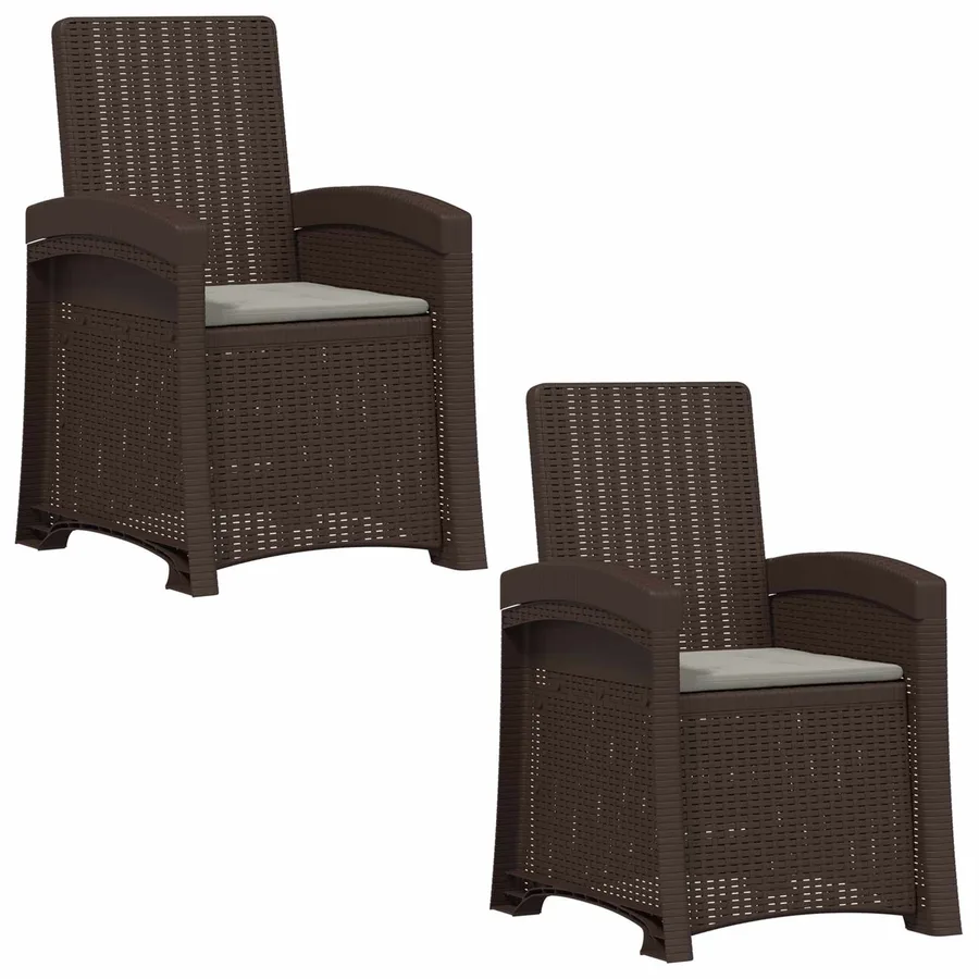 Chaise de jardin inclinable imitant le rotin 2 pcs PP - 34