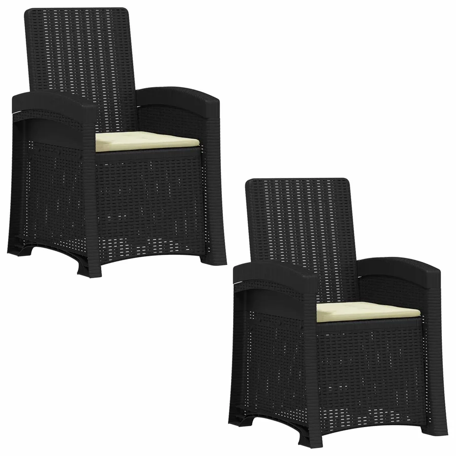Chaise de jardin inclinable imitant le rotin 2 pcs PP - 45