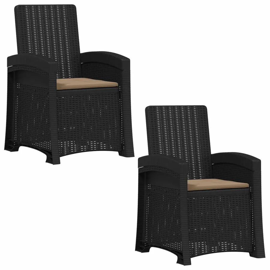 Chaise de jardin inclinable imitant le rotin 2 pcs PP - 56