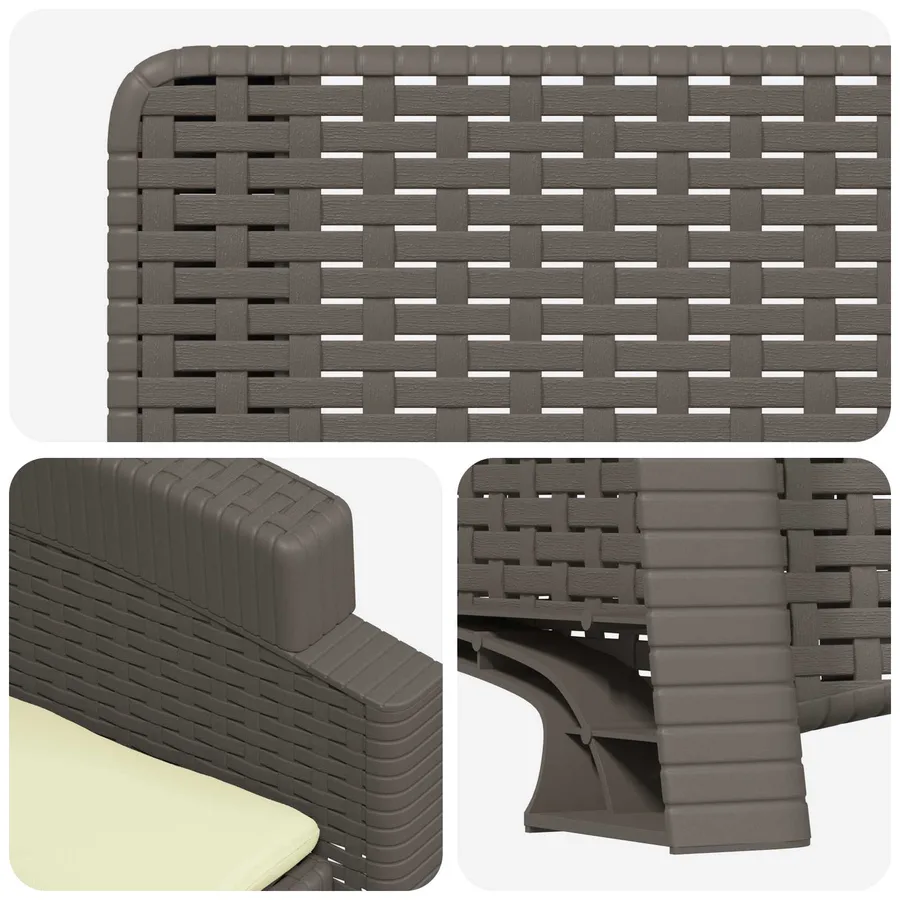 Chaise de jardin inclinable imitant le rotin 2 pcs PP - 93