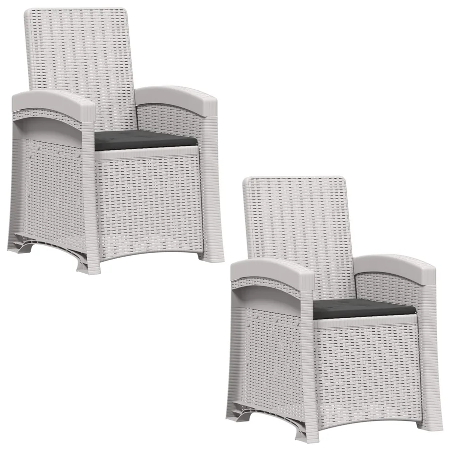 Chaise de jardin inclinable imitant le rotin 2 pcs PP - 2