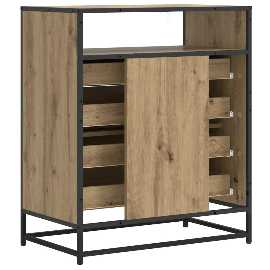 Armoire à tiroirs 4-Tiroir Chêne artisanal 70 x 41 x 83,5 cm - 4