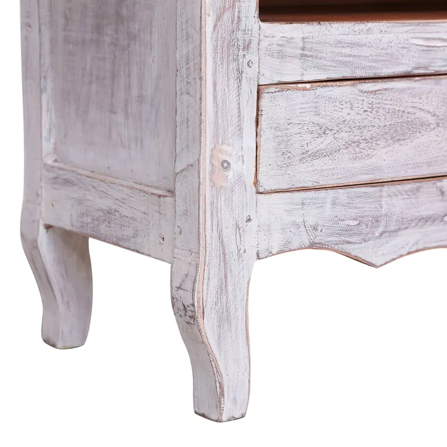 Meuble TV 120x30x40 cm blanc bois d'acajou massif - 6
