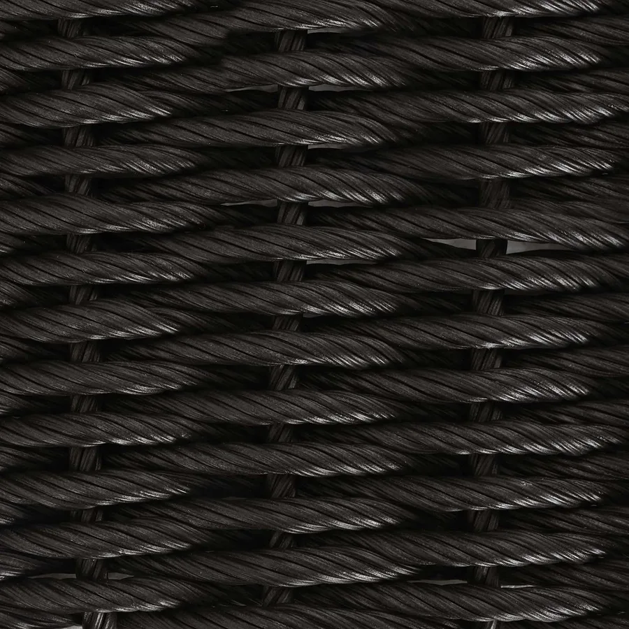 Table de Jardin Noir 55 x 55 x 37 cm Rattan PE et Verre - 7