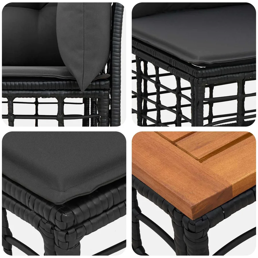 Ensemble de canapés d'extérieur 13 pcs Noir et Gris foncé - 8