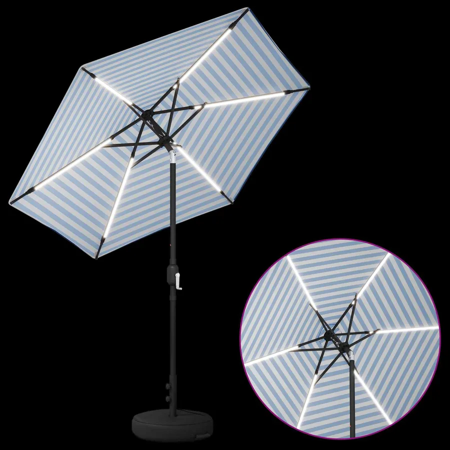Parasol de jardin avec lumières LED et base 230 x 230 cm - 4