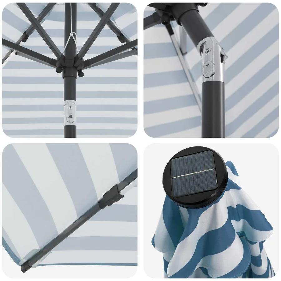 Parasol de jardin avec lumières LED et base 230 x 230 cm - 6
