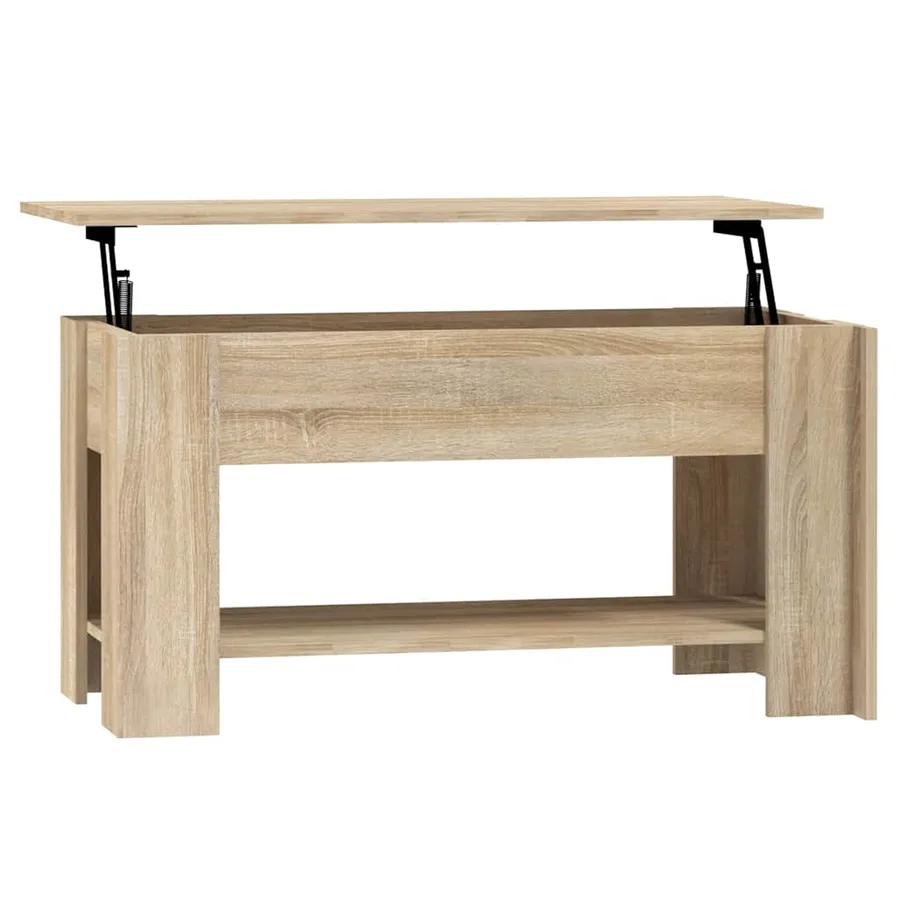 Table basse chêne sonoma 101x49x52 cm bois d'ingénierie - 2