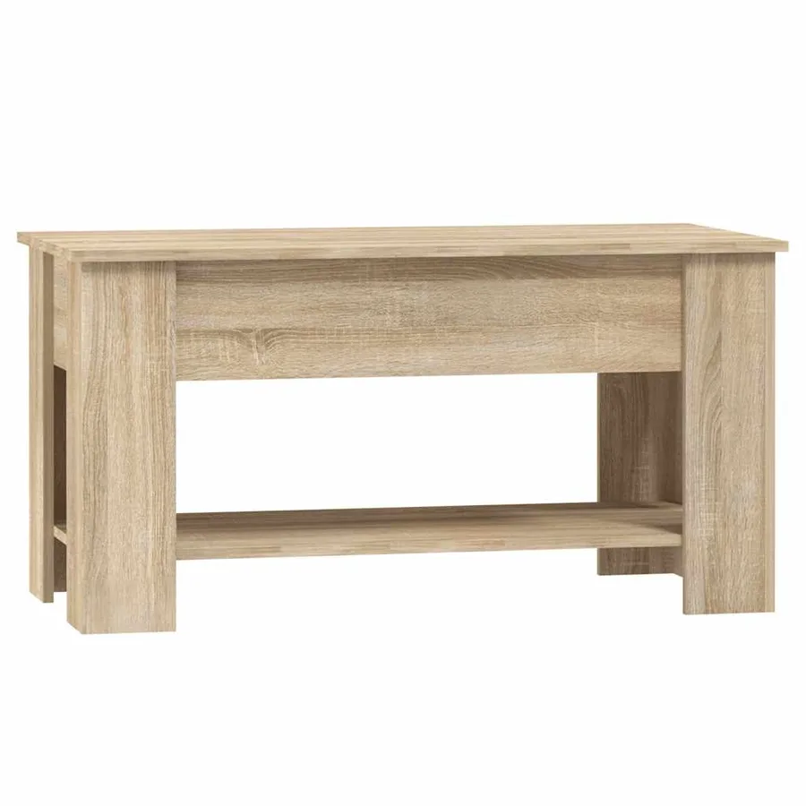 Table basse chêne sonoma 101x49x52 cm bois d'ingénierie - 4