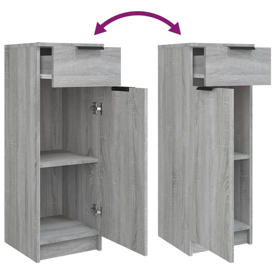 Ensemble d'armoires de salle de bain 3 pcs sonoma gris - 8