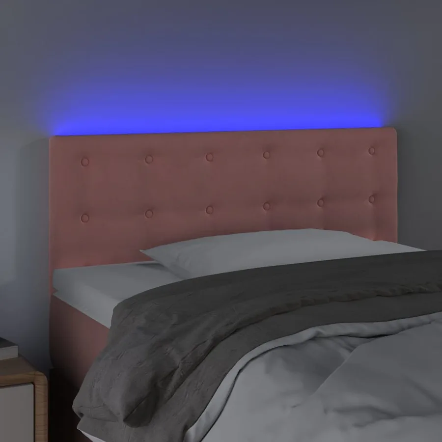 Tête de lit à LED Rose 90x5x78/88 cm Velours - 3