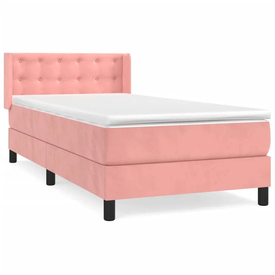 Sommier à lattes de lit avec matelas Rose 90x190 cm Velours - 2