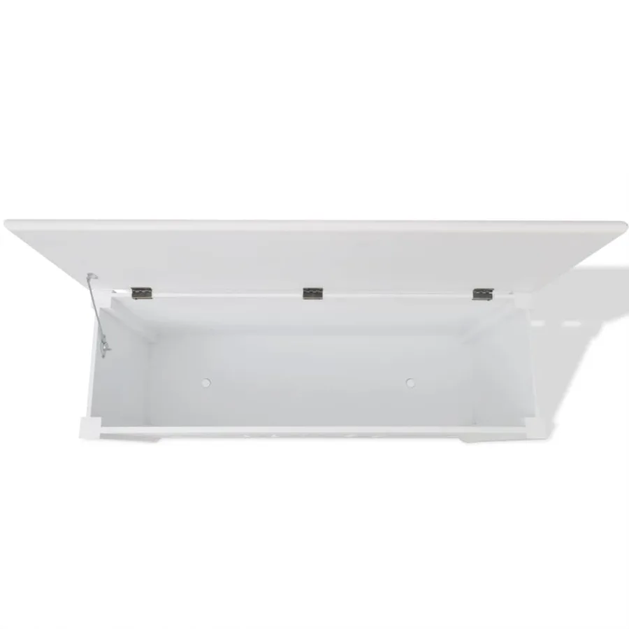 Banc de rangement en style baroque PFDM blanc - 5