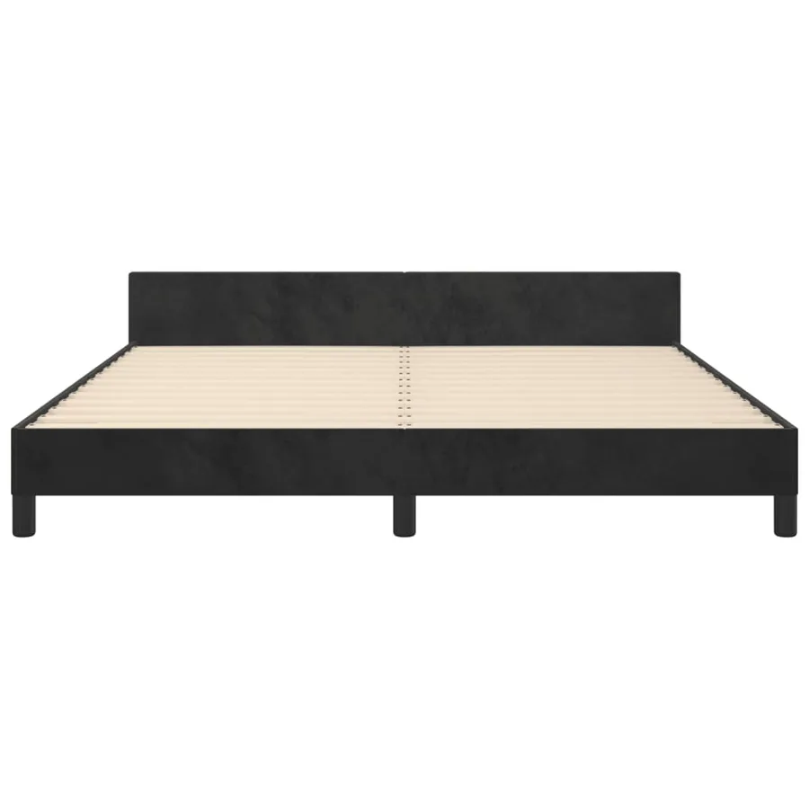 Cadre de lit sans matelas noir 160x200 cm velours - 6
