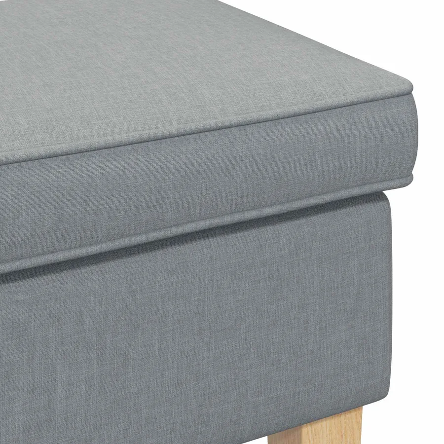 Pouf Gris clair 55 x 35 x 41 cm Tissu - 5