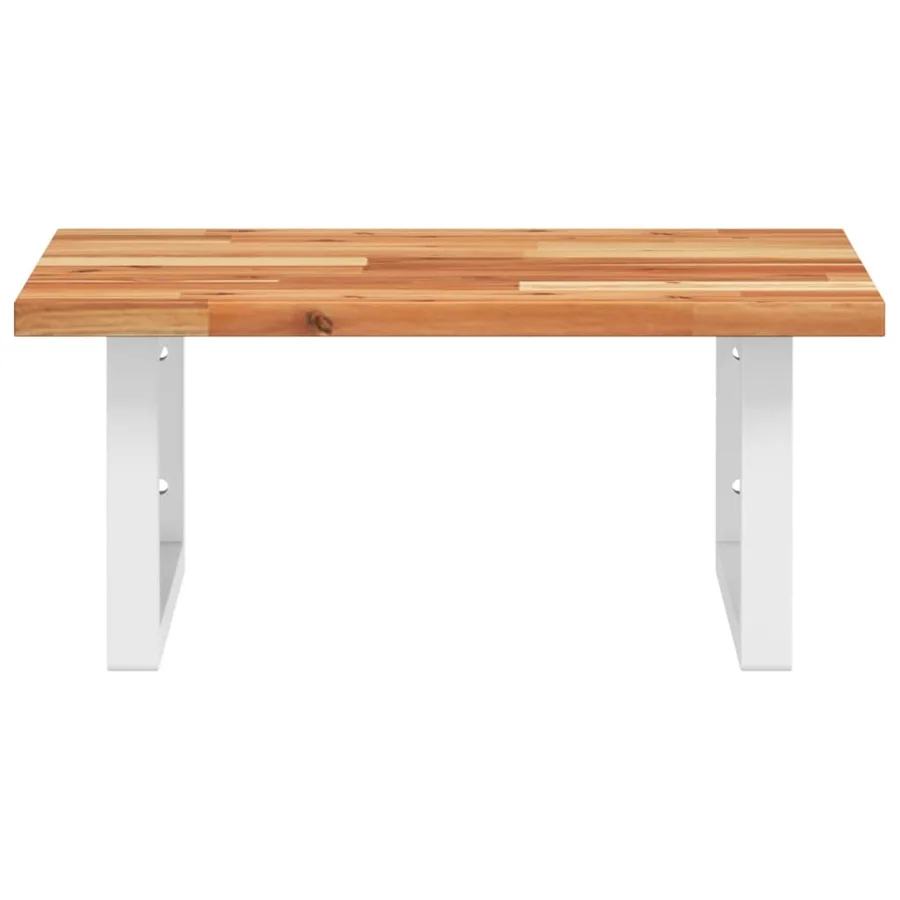 Étagère de vasque murale acier et bois massif d'acacia - 4